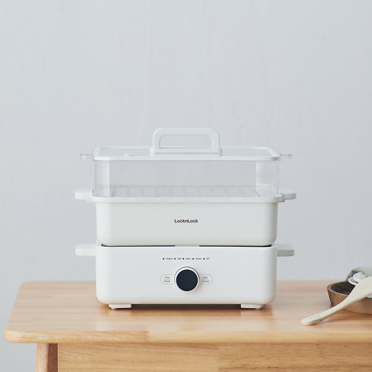 Nồi Lẩu Đa Năng Locknlock Bianco Electric Multicooker 4.5L, 220V, 50Hz, 1500W - Màu Ngà - EJP154IVY, , large image number 1